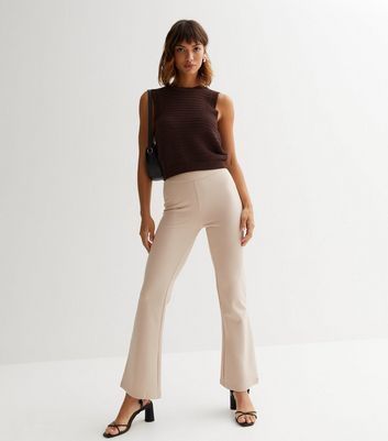 Stone Flared Trousers New Look