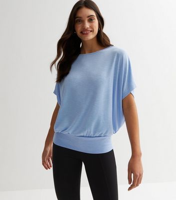 Pale Blue Fine Knit Batwing Top New Look