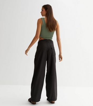 Black Balloon Cargo Trousers New Look