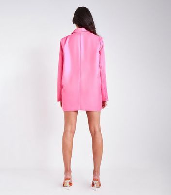 Mid Pink Oversized Blazer Dress New Look