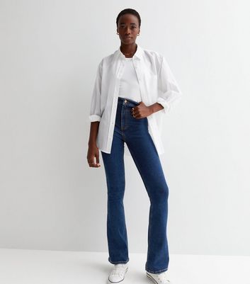 Tall Blue Waist Enhance Quinn Bootcut Jeans New Look