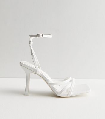White Strappy Stiletto Heel Sandals New Look