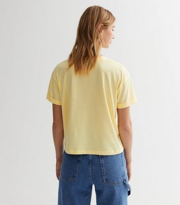 Pale Yellow Jersey Boxy T-Shirt New Look