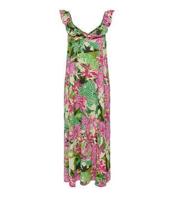 Multi Colour Floral Midi Dress New Look