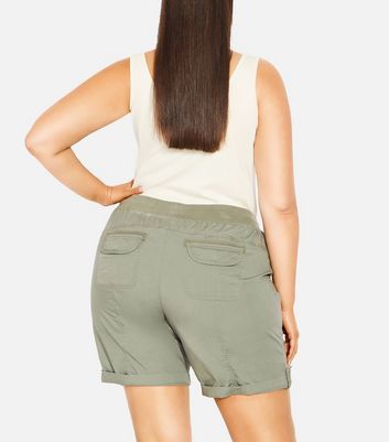 Curves Green Shorts New Look