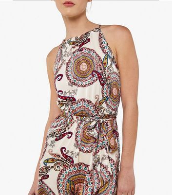 Off White Paisley Halter Maxi Dress New Look