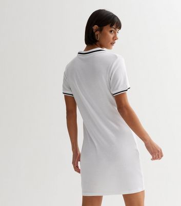 White Stripe Tennis Dress New Look