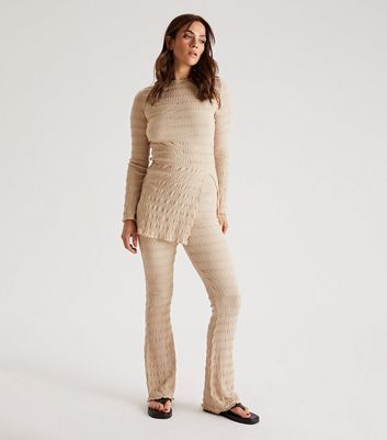 Stone Textured Long Sleeve Top & Trousers Set New Look