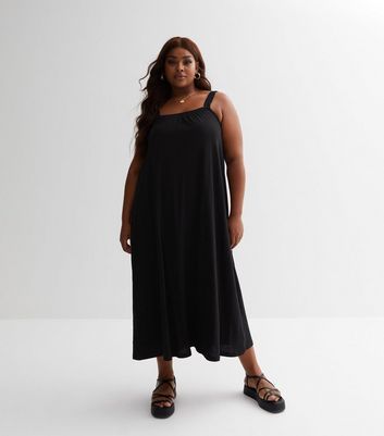 Curves Black Strappy Maxi Dress New Look