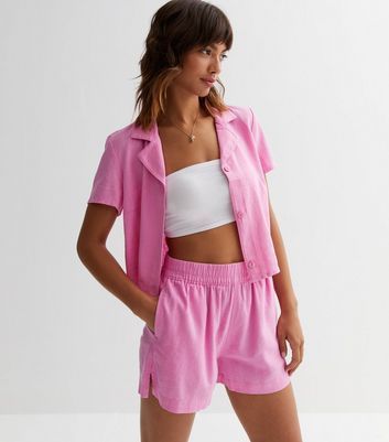 Pink Linen Blend High Waist Shorts New Look