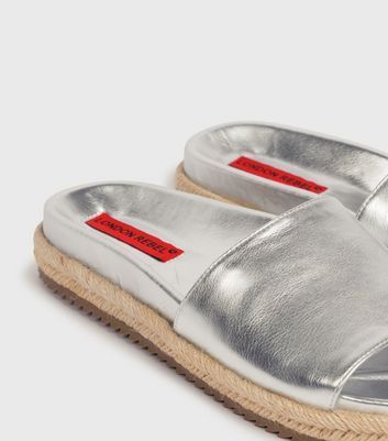 Silver Espadrille Slider Sandals New Look