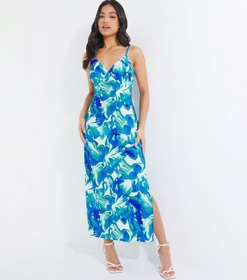 Multicolour Tropical Strappy Split Hem Midaxi Dress New Look