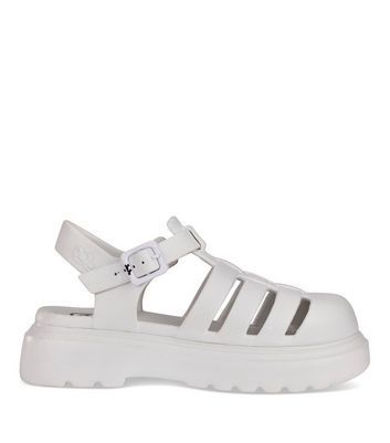 White Chunky Jelly Sandals New Look