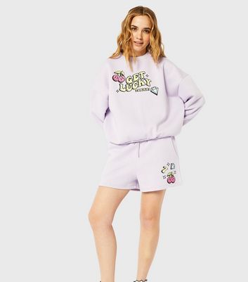 Lilac Get Lucky Jogger Shorts New Look