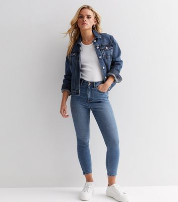 Petite Blue Lift & Shape Jenna Skinny Jeans New Look