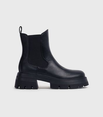 Black Chunky Chelsea Boots New Look