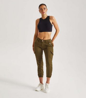 Olive Cargo Joggers New Look