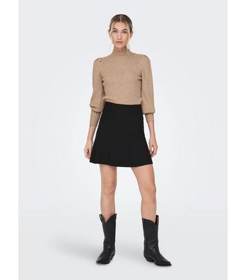 Black Jersey Mini Skirt New Look