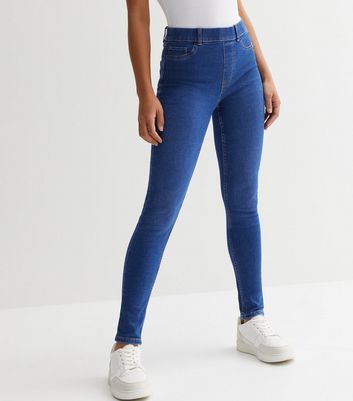 Bright Blue Mid Rise Lift & Shape Emilee Jeggings New Look