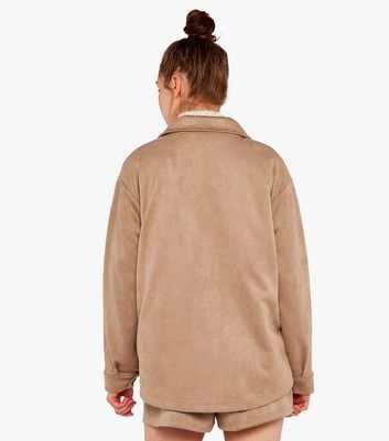Light Brown Suedette Shacket New Look
