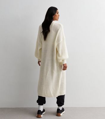 White Chunky Knit Long Cardigan New Look