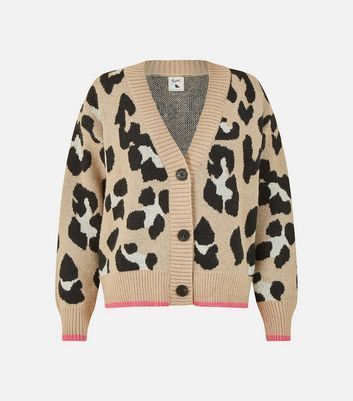 Brown Leopard Print Knit Cardigan New Look