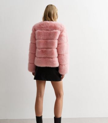 Pink Faux Fur Jacket New Look