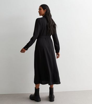 Black Belted Utility Midaxi Shirt Dress New Look