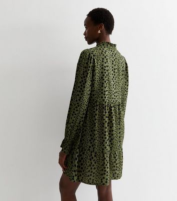 Tall Green Spot Print Mini Dress New Look