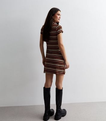 Multicoloured Stripe Mini Tunic Dress New Look