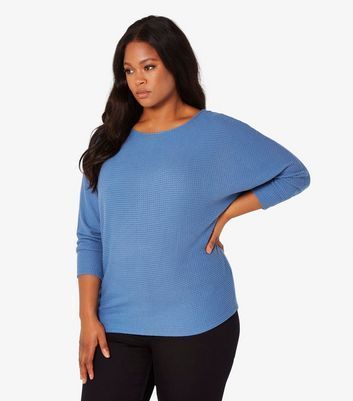 Curves Pale Blue Batwing Top New Look