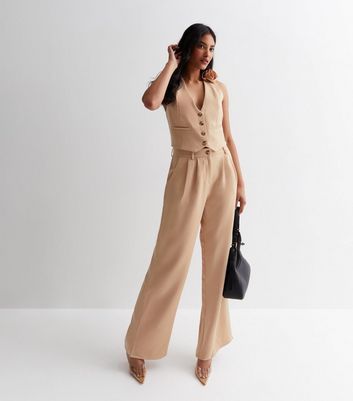 Stone Wide Leg Trousers New Look