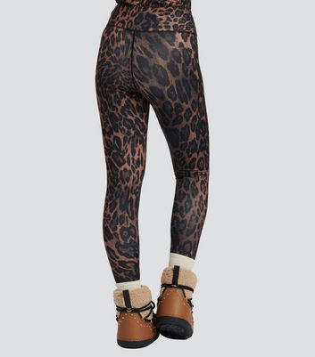 Brown Leopard Print Ski Leggings New Look
