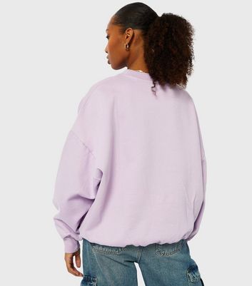 Lilac Call Me Antisocial Logo Oversized Sweatshirt New Look