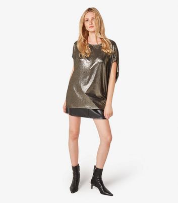 Gold Short Sleeve Top New Look