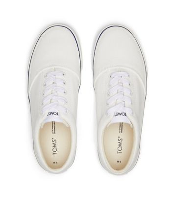 White Canvas Lace Up Espadrilles New Look