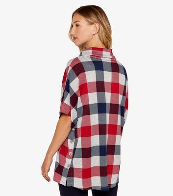Red Check Print Top New Look
