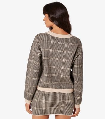 Prince of Wales Knit Jumper New Look