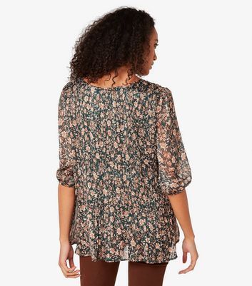 Floral Print Flared Top New Look