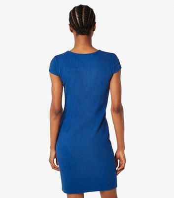Blue Textured Bodycon Mini Dress New Look