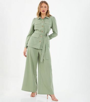 Green Wide Leg Trousers New Look