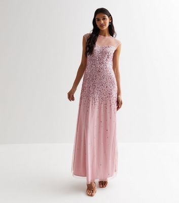 Mid Pink Ombré Sequin Maxi Dress New Look