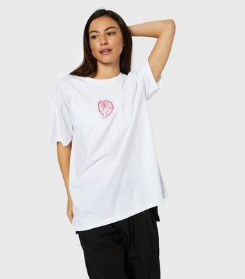 White Cotton Stupid Cupid Logo T-Shirt New Look