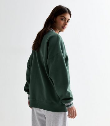 Green Brooklyn Logo Sweatshirt New Look