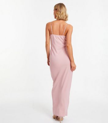 Pink Ruched Maxi Dress New Look