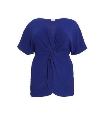 Curves Bright Blue Knot Detail Top New Look