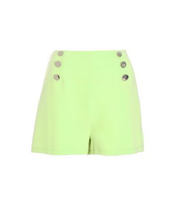 Light Green High Waist Tailored Shorts New Look