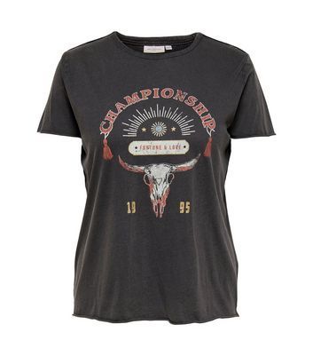 Curves Championship Skull Logo T-Shirt New Look