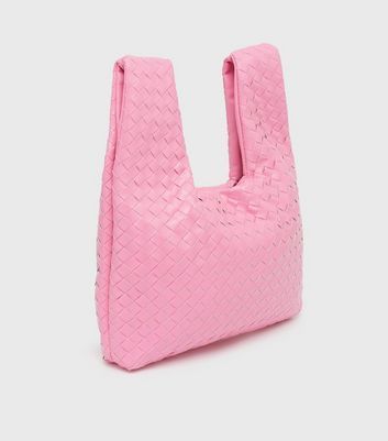 Pink Woven Tote Bag New Look