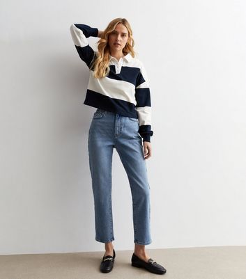 Blue Hannah Straight Leg Jeans New Look